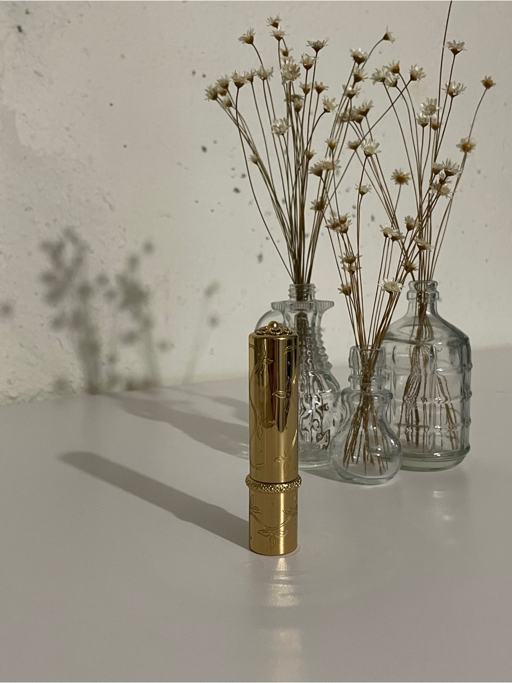 Vintage Revlon 501 Gold Floral Engraved Lipstick Tube - EMPTY